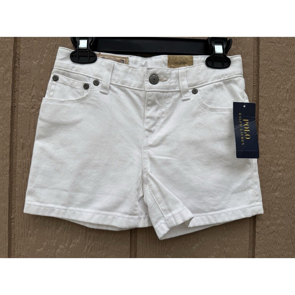 Polo Ralph Lauren Little Girls Denim Weekender Shorts White Sz 6X - NWT